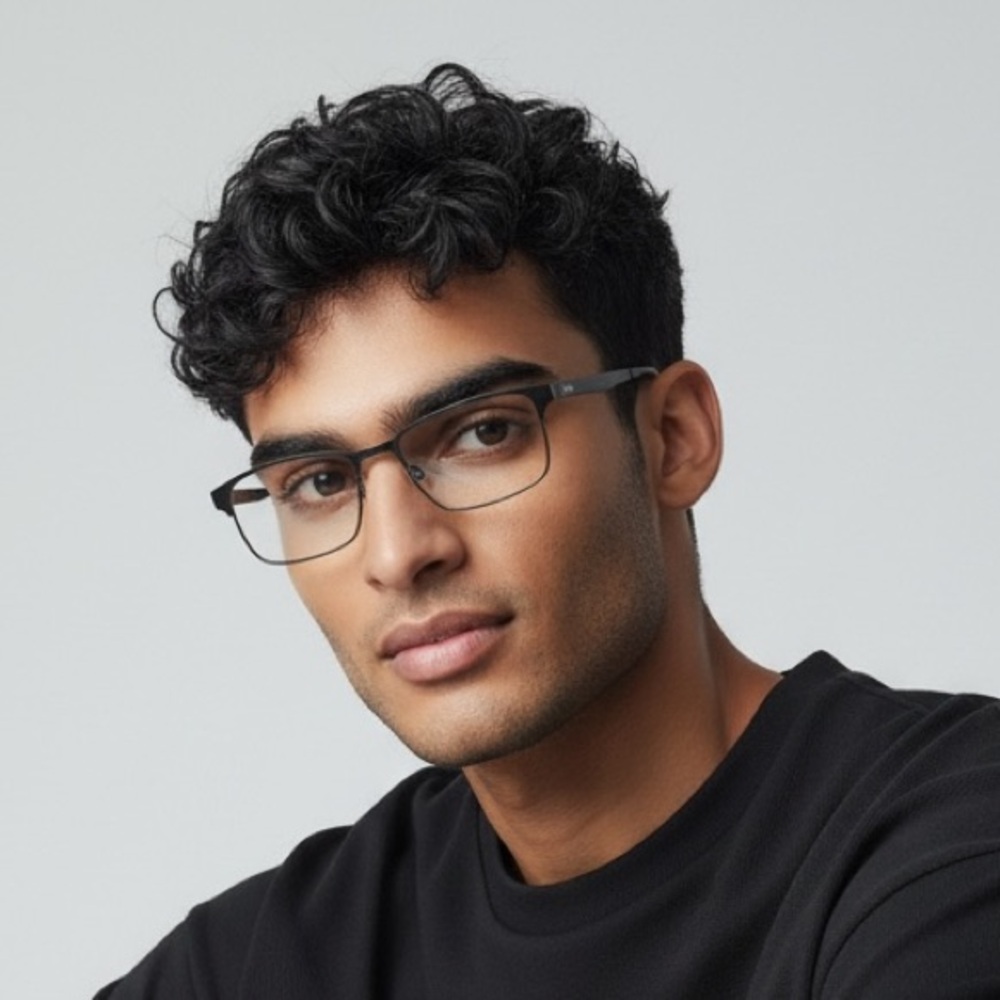 Robert Mitchel RM3007 Men's Black Metal Eyewear Frames & Case